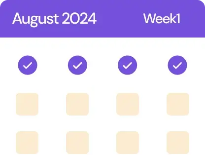 calendar showing days checked off